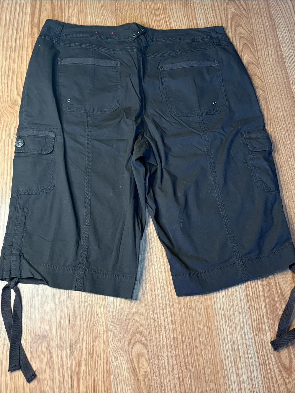 Dress barn Cargo Bermuda Shorts with Side Ties Dark Brown